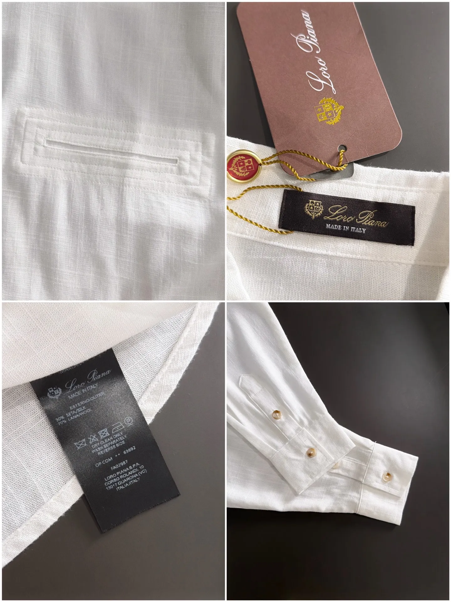 Next day shipment LP high quality Loro Piana 26ss autumn and winter New Arrival linen shirt set Made of one-on-one combed cotton yarn knitted linen fabrics, no pressure in and out of the counter Exclusive control of raw materials It feels substantial when weighed, and the upper body is more textured than ordinary T-shirts. This texture can cope with the weather easily and is suitable for both hot and cold! Loose fit design, looks noble. The only correct version is available Size: M to XXXL